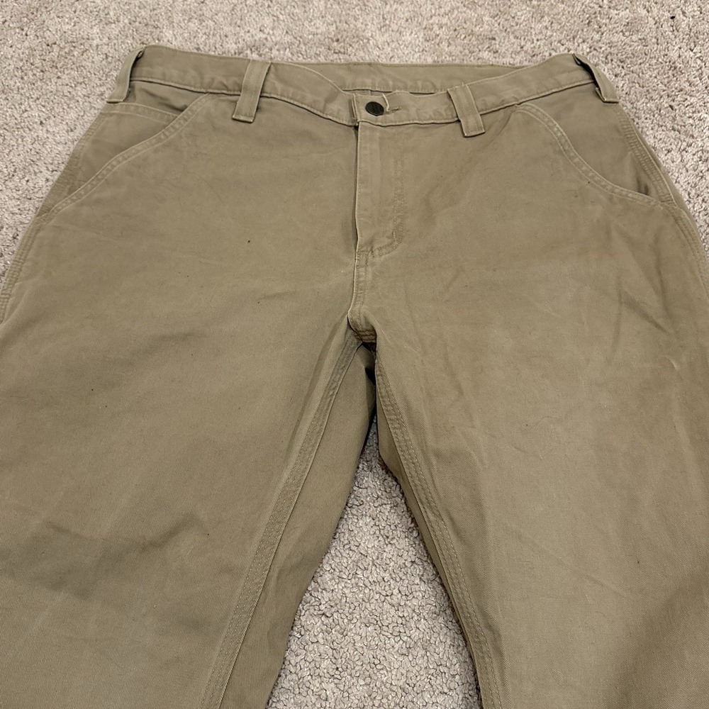 Carhartt Carpenter Pants Men's 34x30 Tan Workwear B324 DKH - Picture 3 of 6